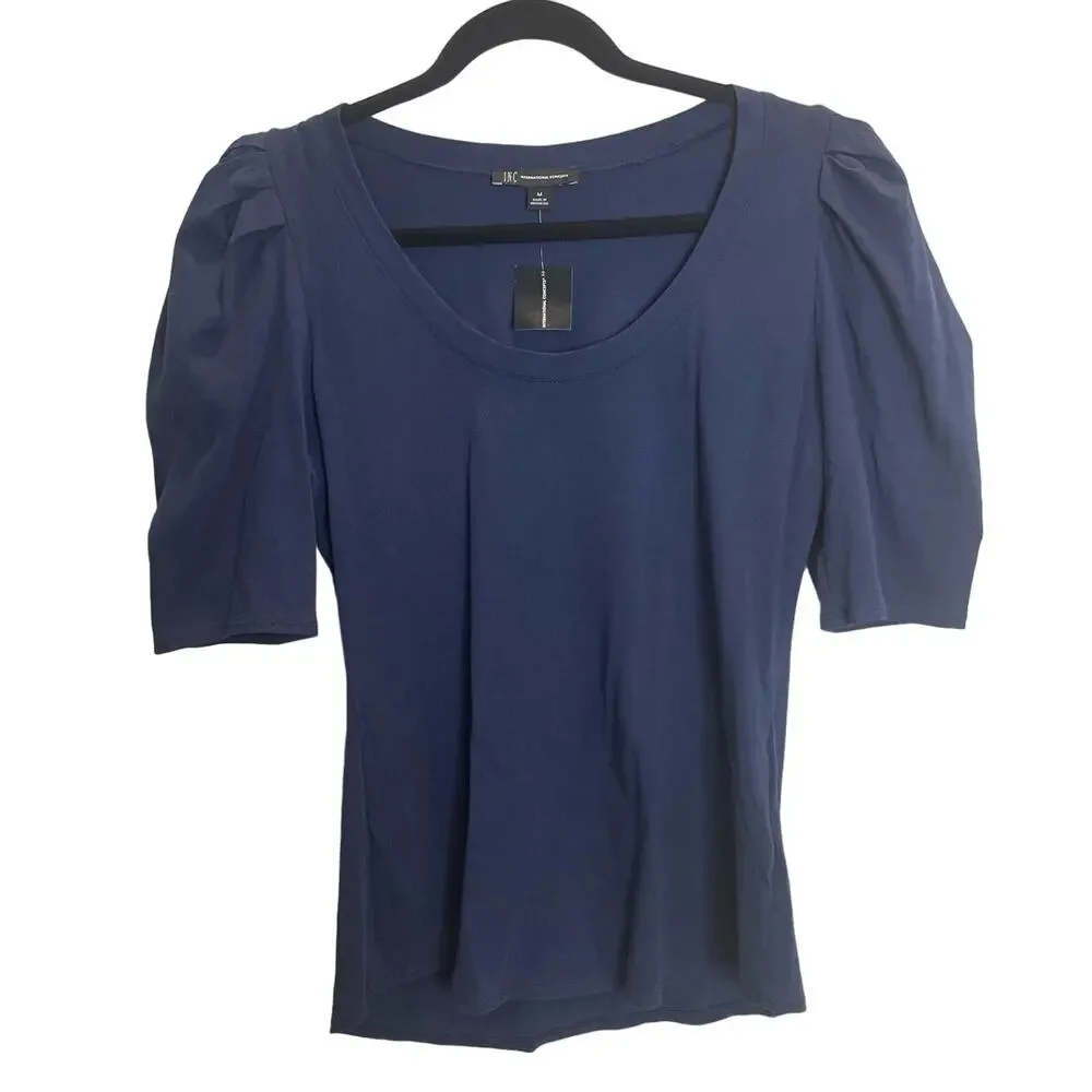 INC International Concepts Puffed Sleeve Tee - Medium - Picture 1 of 4